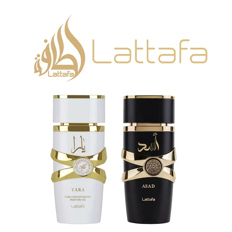 Lattafa for Unisex 2 Piece Eau de Parfum Gift (Asad+ Yara Moi) couple set 3.4 Ounce/100 ml each Arab Long acting perfume