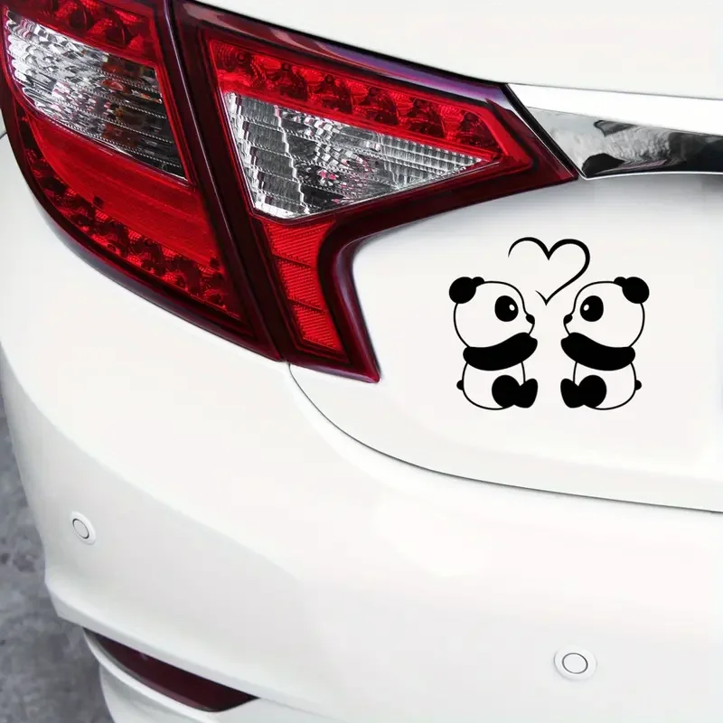 1pc Romantic Panda Pattern Vinyl Car Decal Art Racing Truck Laptop Decal