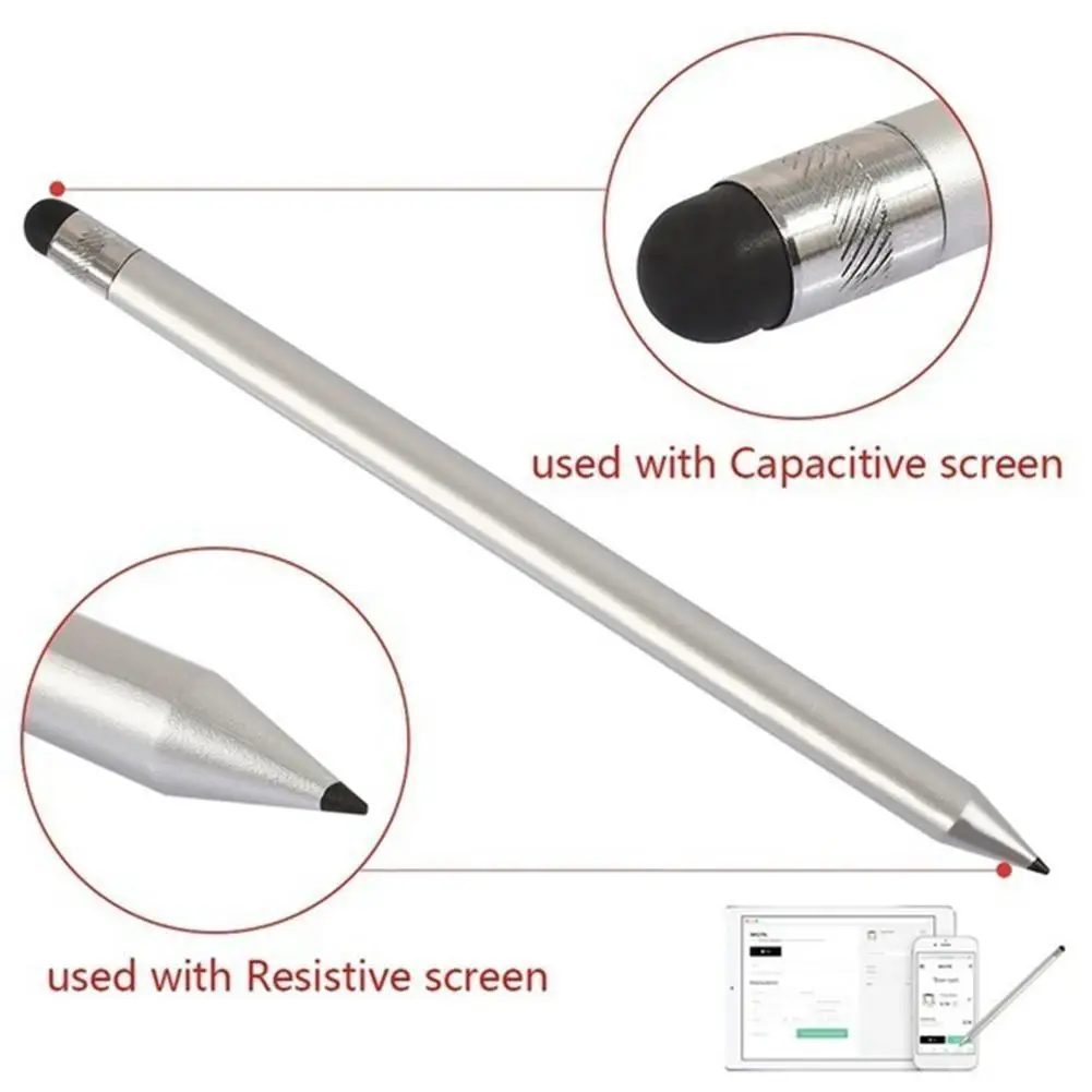 Universal Dual-use Touch Screen Pen Mobile Phone Tablet High Sensitivity Stylus Capacitive Pen For Drawing Writing