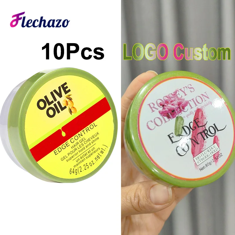 Edge Control With Logo 10Packs Olive Oil Edge Tamer Refresh Extreme Firm Hold Baby Hairs Edges Control Hair Styling Gel