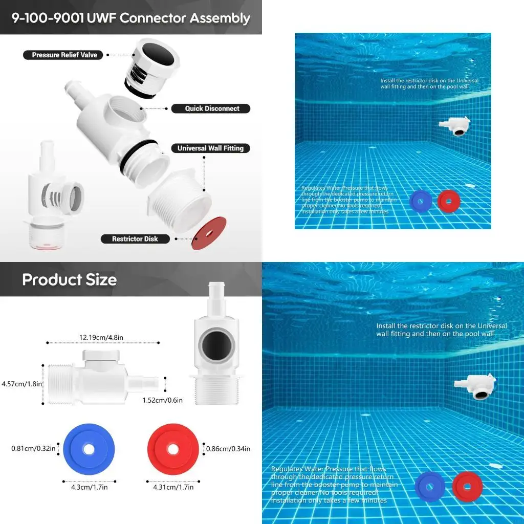  Plastic Pool Connectors Assembly Accessory with 280 380 3900 Pool Cleaner Replacement Wall Fitting Connectors Assembly