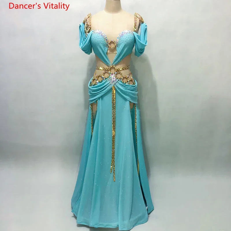 Belly Dance Professional Competition Clothes for Women Belly Dancing Senior AB Stones Oriental Dance Outfit Top Skirt Dance Wear