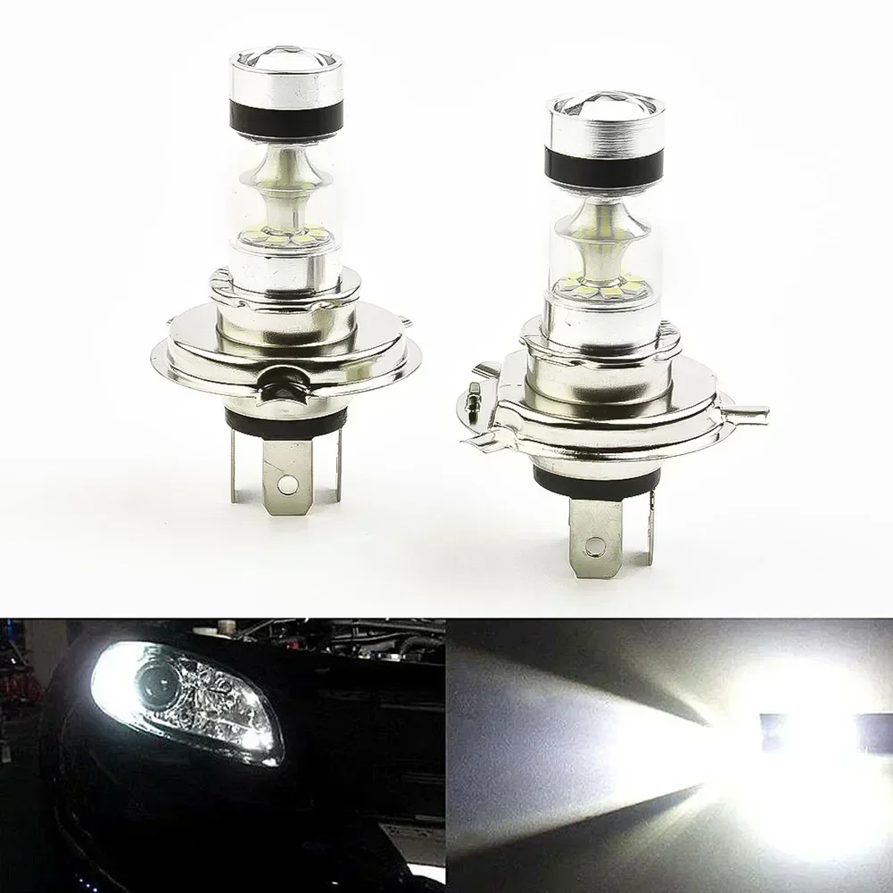 

2Pcs Interface H4 8000K Automotive High Beam Low Beam 20 LED Fog Lamp Driver Super Bright DRL Bulb White Signal Bulb Accessories