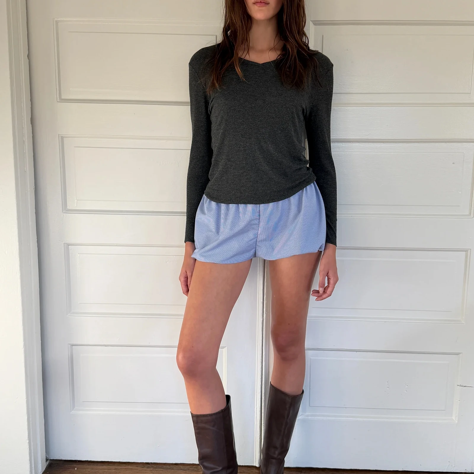 Sexy Ladies V-Neck Casual Long-Sleeve Knit Warm Slim Fit T-Shirt Early Autumn Elegant Women's Solid-Color Casual Pullover Tops