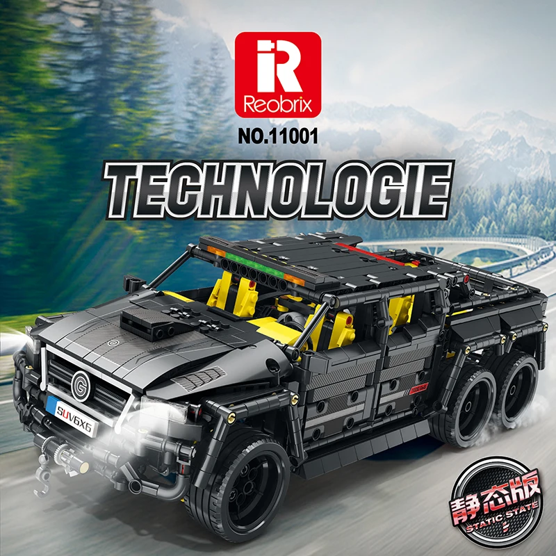 

2162PCS GEVINST Black King of Pickups 6X6 Remote Control Off Road Car Building Blocks Adult Boy Teen Model Toy Gift
