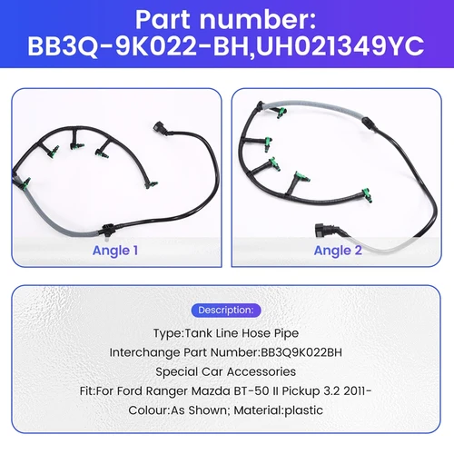 Imagen 2 del producto T18C-BB3Q-9K022-BH línea de retorno de combustible tubo de manguera de tanque manguera de inyector para camioneta Ford Ranger Mazda BT-50 II 3,2 2011-