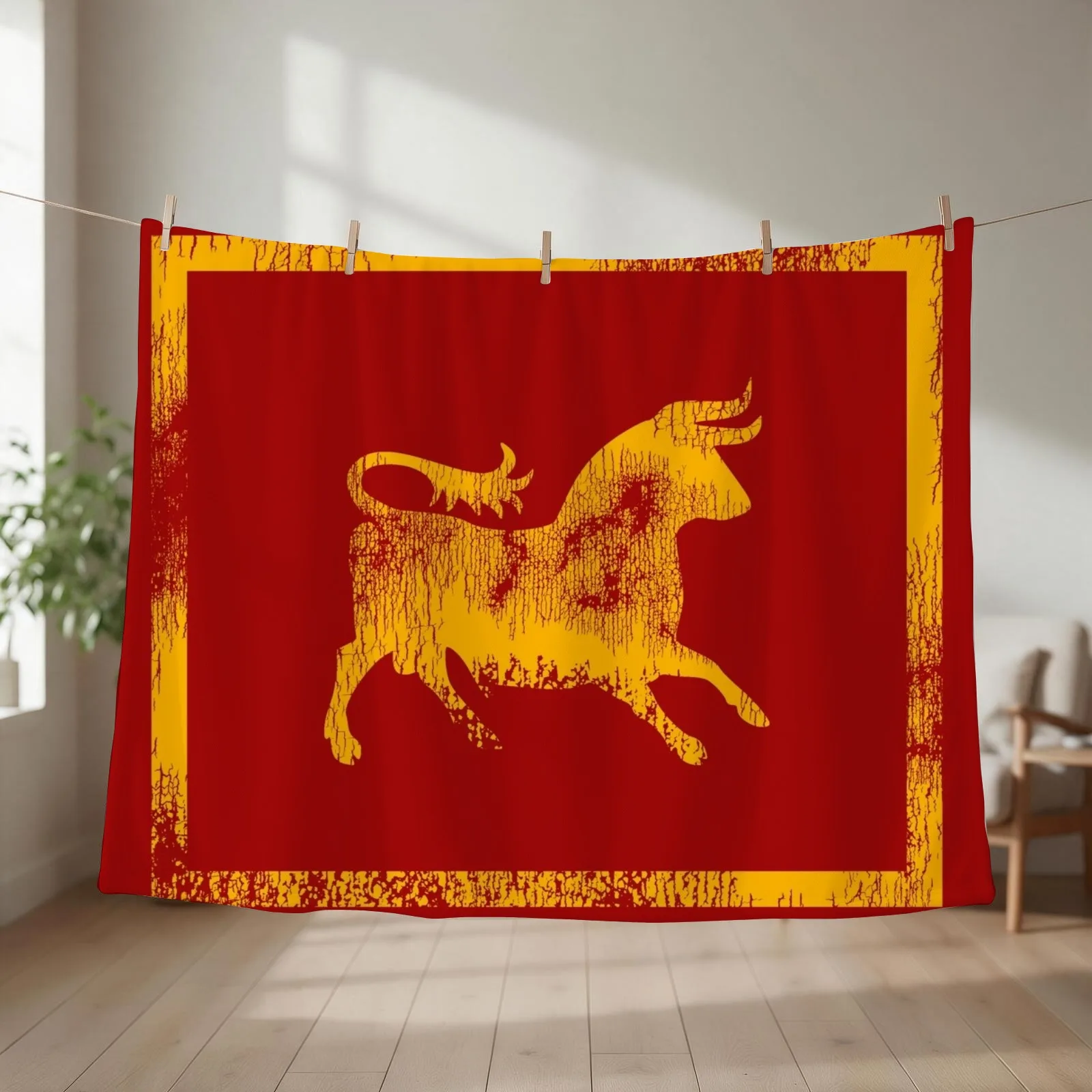 Caesar's Legion Logo (WornYellow) Throw Blanket couch cozy soft plush fuzzy picnic outdoor blanket