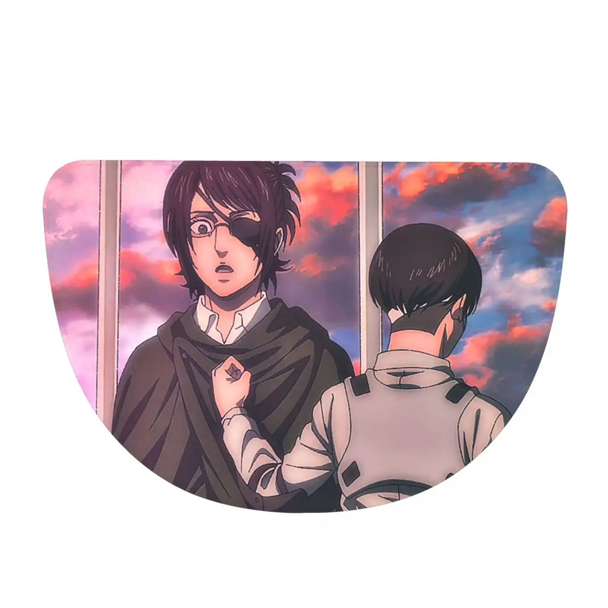 Attack On Titan Zeke Yeager Flannel Half Round Doormat Non Slip Bathroom Mat Absorbent Floor Carpet for Laundry Room Bathroom