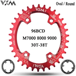 VXM Round Oval 96BCD MTB Bicycle Chainring Mountain Bikes 30T 32T 34T 36T 38T Crankset Tooth Plate Parts For M7000 M8000 M9000