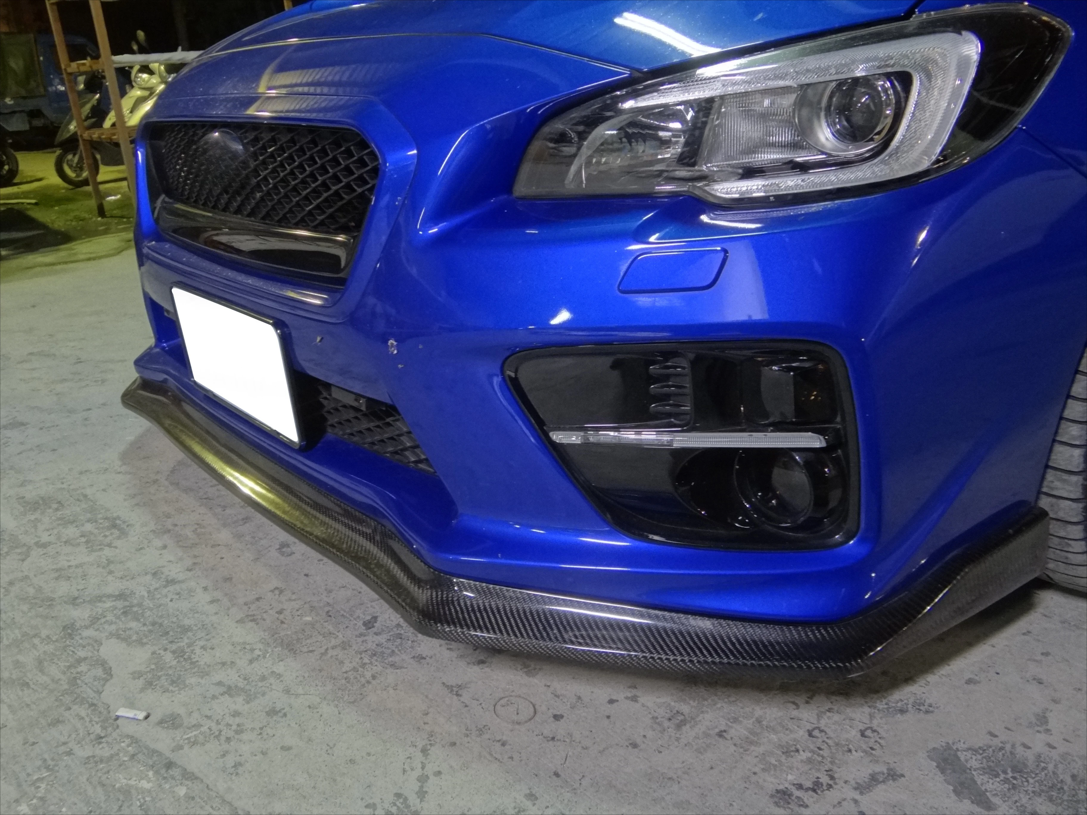 Lip Bumper Depan Serat Karbon Gaya CS Baru untuk Retrofit/Upgrade WRX/STI 2015-2017
