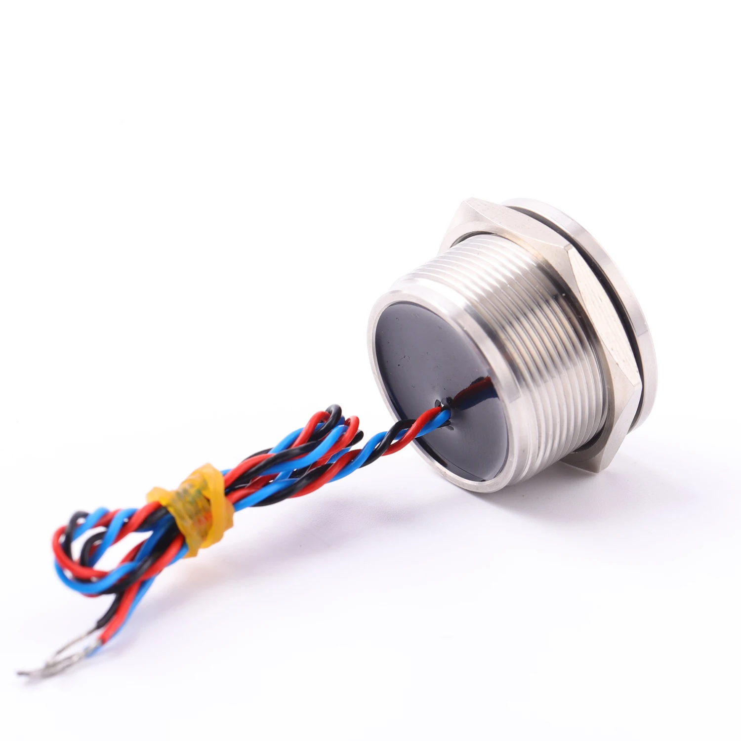 ABILKEEN 25MM 304 Stainless Steel Piezo Electric Switch 1NO Latching/Momentary Touch Press Sensitive Push Button IP68 Waterproof