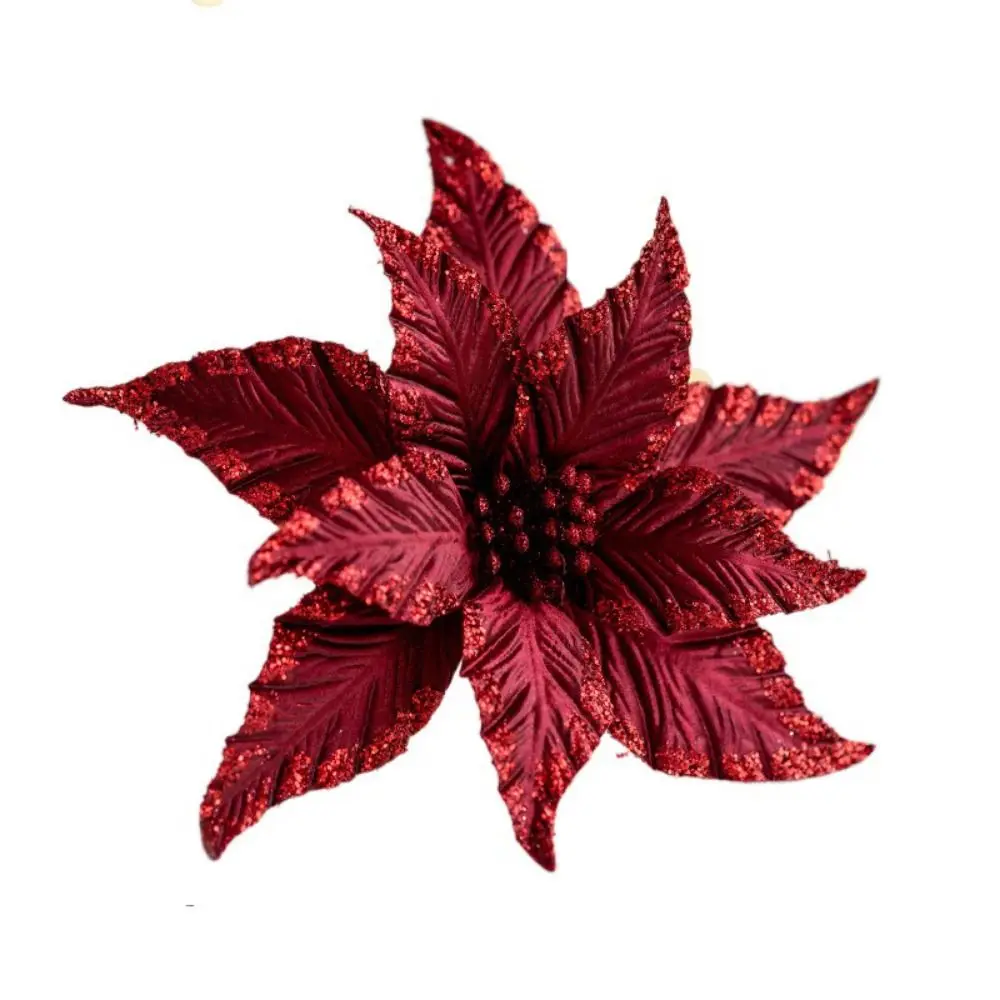 

Handmade Artificial Christmas Flowers Multi-color Shiny Simulated Christmas Flower DIY Christmas Tree Accessories Event Layout