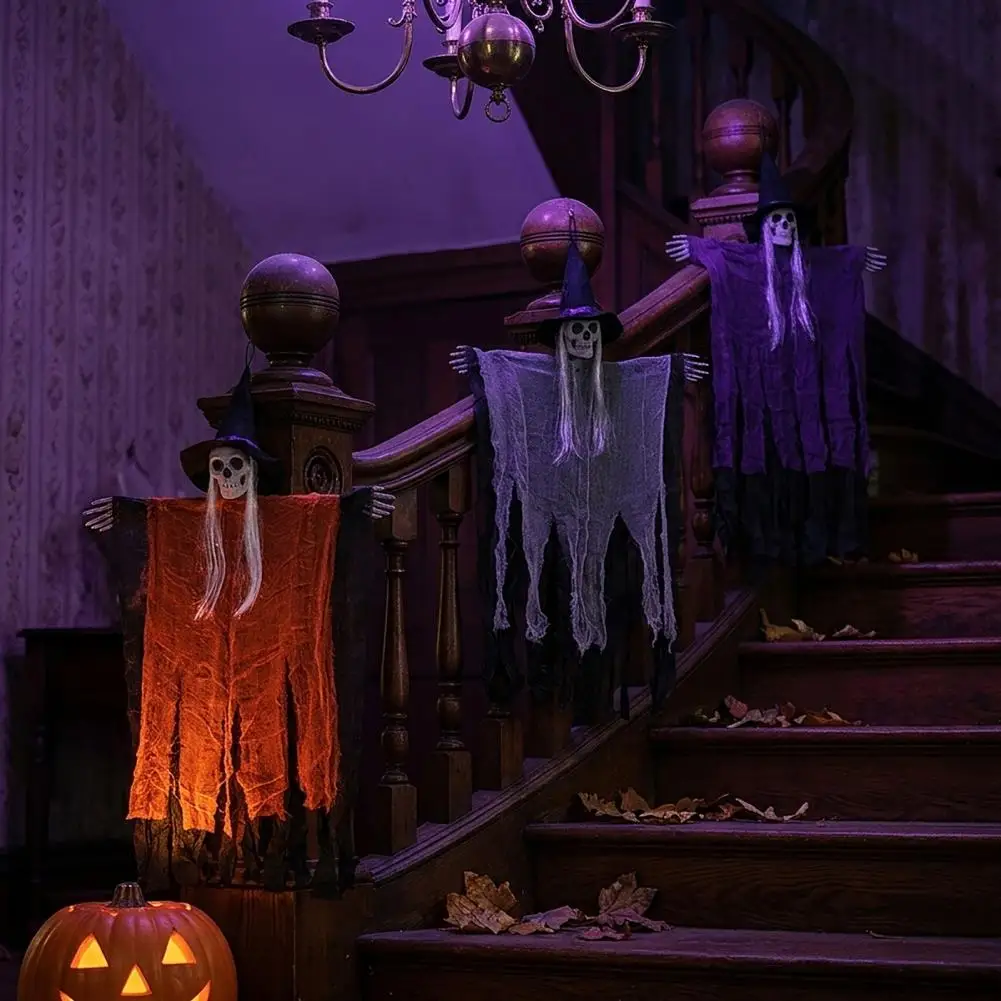 

Spooky Gauze Witch Decoration 38 Halloween Hanging Witch Decoration Spooky Flying Skeleton Ghost Ornament Haunted House Porch