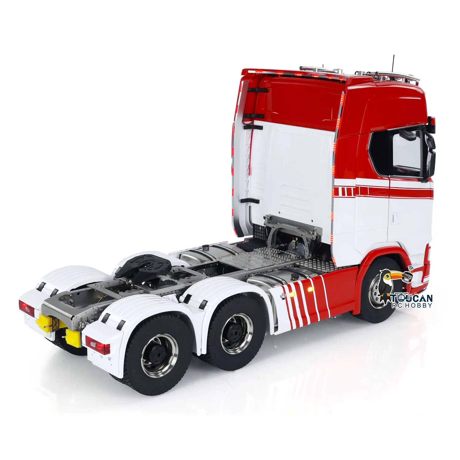 

1/14 RC Tractor Truck 770S 6x6 Metal Chassis Finished Light Sound System Smoke Door Openable 3-speed RC Toys Truck Moodel Gift