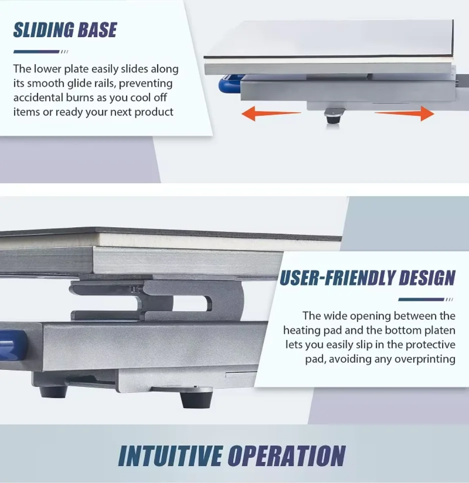 Erasmart High Pressure Heat Press Machine for Flat Product with Plate-Type Heat Transfer
