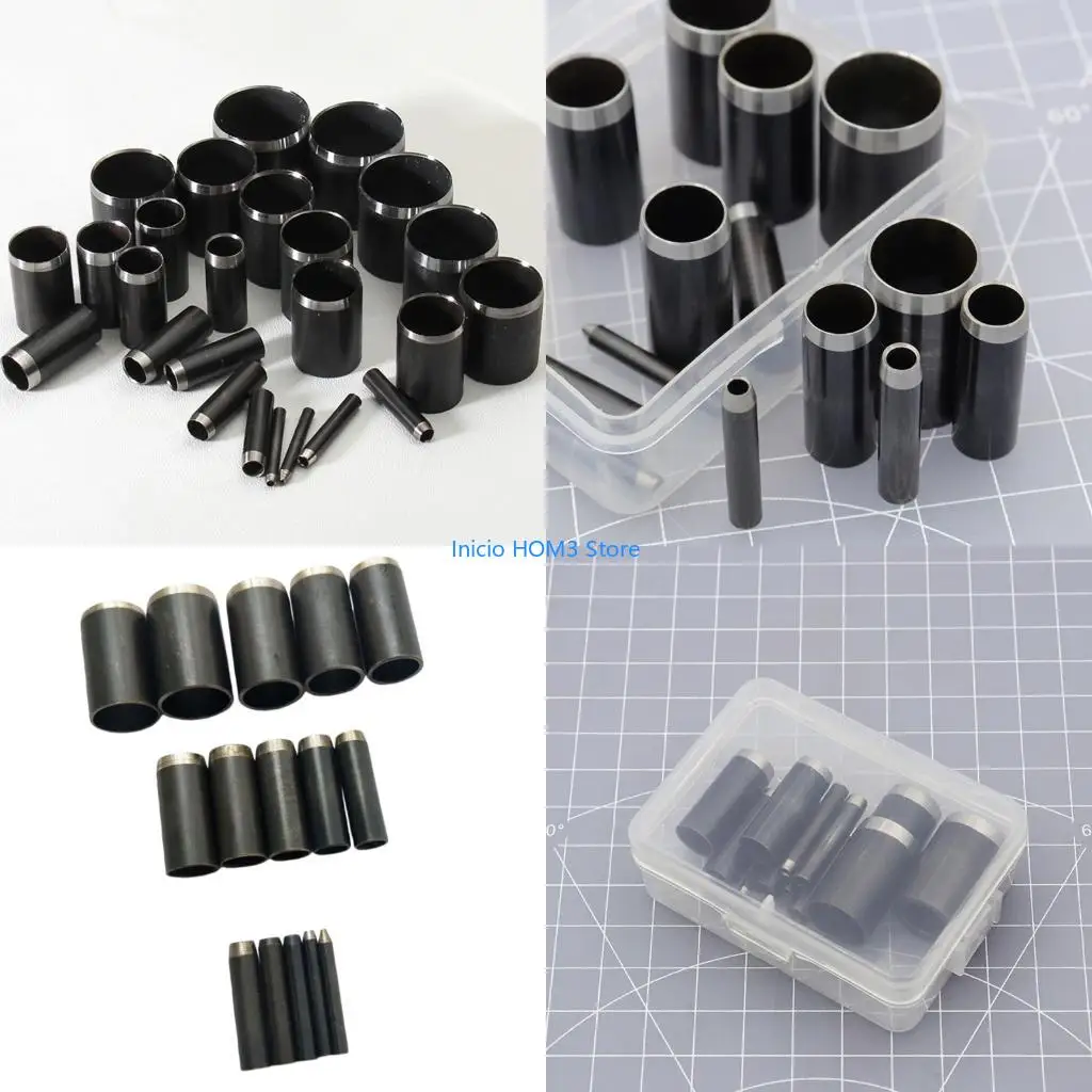 A5YD Hollow Cutter Tool Set with Storage Case,Leather Craft Tools Set for Handmade DIY Craft Round Hole Tool Set