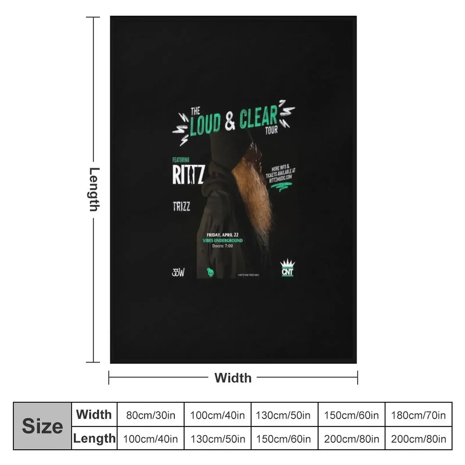 Rittz The Loud N Clear Pullover Hoodie Throw Blanket wednesday Thermal Moving Soft Big Sleeping Bag warm for winter Blankets