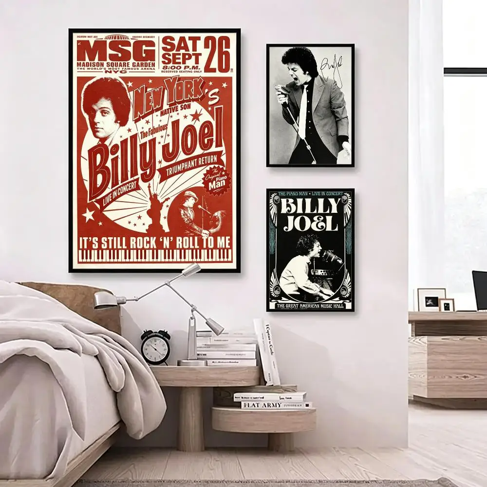 music Billy Joel Poster Poster HD Waterproof Self-adhesive Art Print Wall Decor for Bedroom Living Room Gift