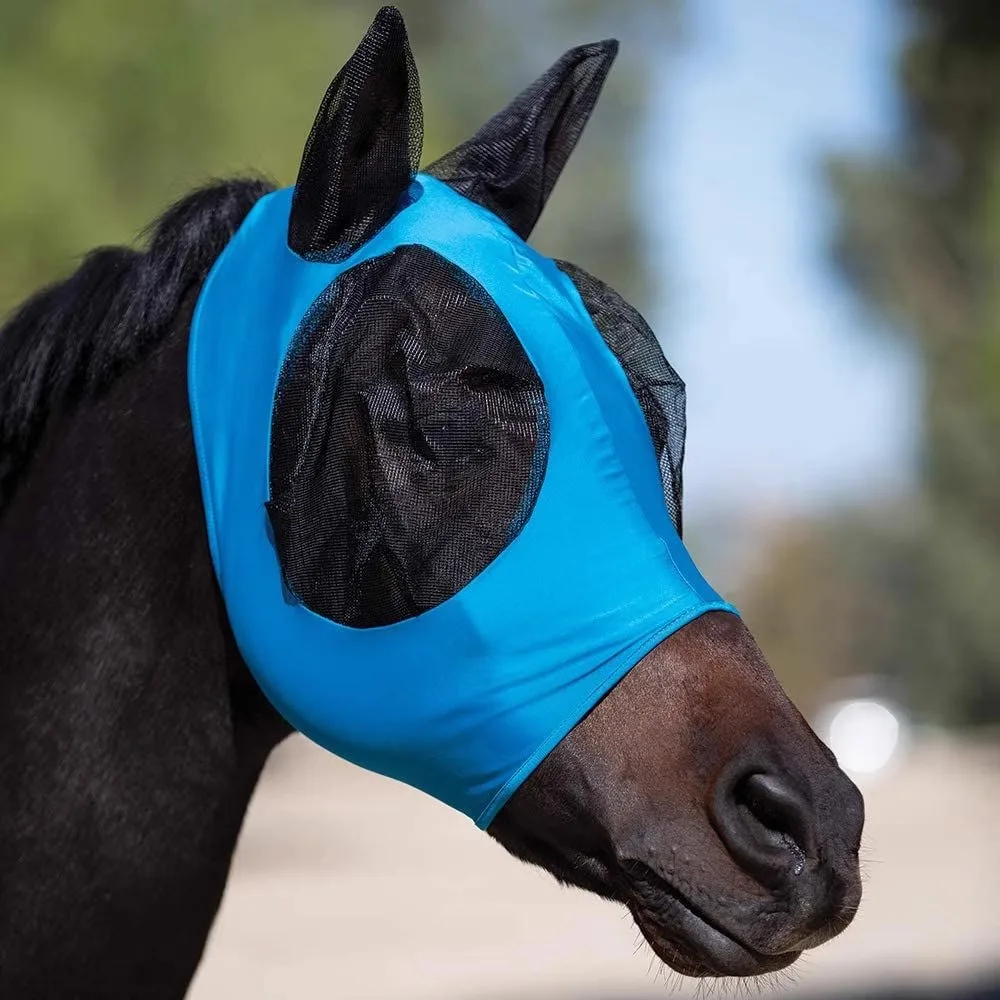 Summer Breathable Horse Mask Prevent Mosquitoes Sun Protection Horse Fly Mask Horse Protective Gear Elastic Comfortable