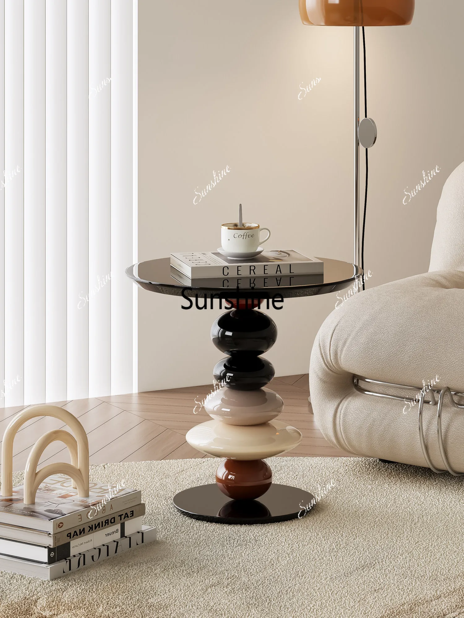 Minimalist modern candied hawthorn side table, artistic commercial corner table
