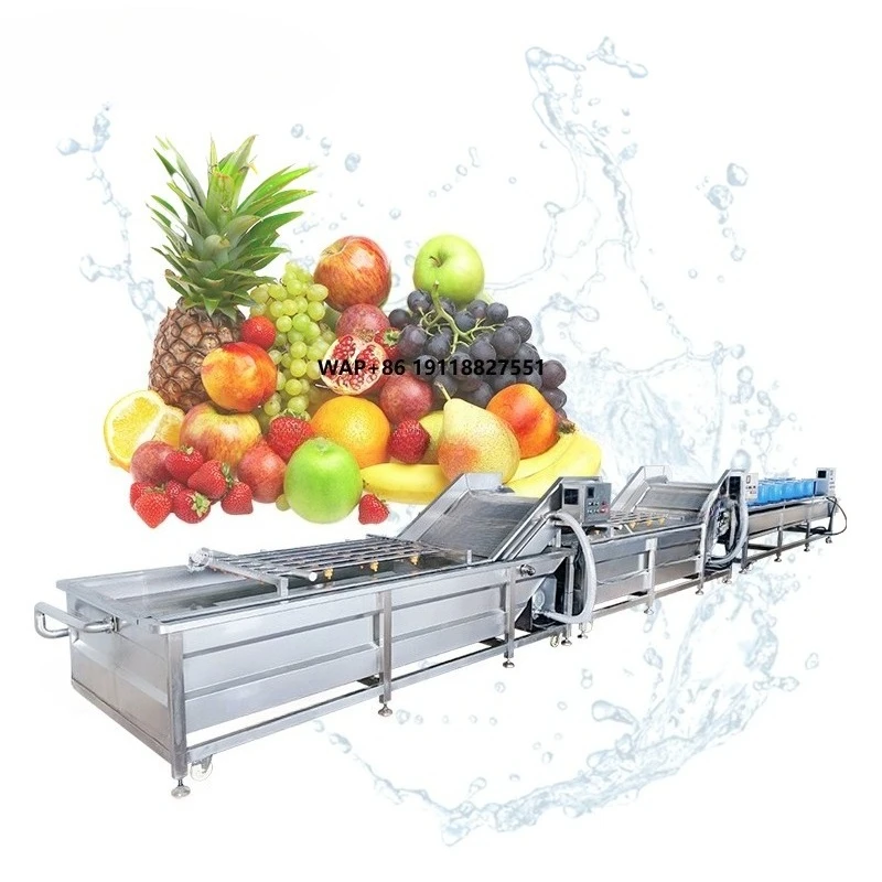 Fully Automatic Fruit and Vegetable Cleaning Washing Machine Production Line Vegetable Bubble Washer