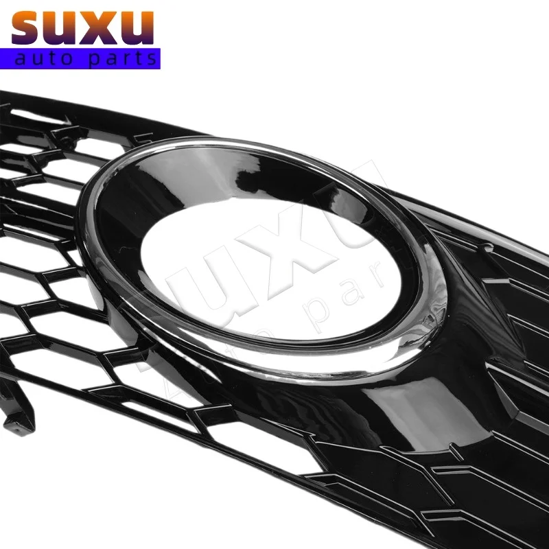 2PCS-Chrome Silver/Glossy Black OEM 4F0807681Q01C Front Bumper Fog Light Lamp  Grille For Audi A6 C6 S-line S-Facelifted 2008-21