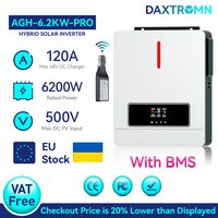Daxtromn 6.2KW Hybrid Solar Inverter 48V 500VDC 120A MPPT Solar Inverter 220V 6200W Hybrid Inverter Pure Sine Wave Inverter BMS