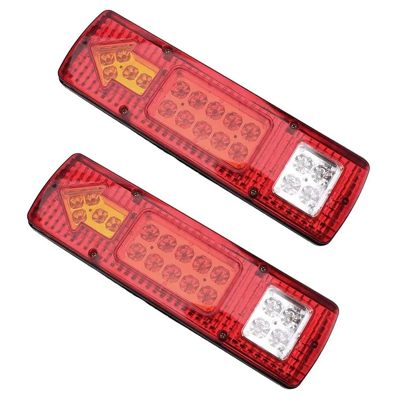 NEW-2x 12V Led Rear Tail Lights 19 Led Lights 5 Functions Tail Indicator Lamp For Trailer Camper Van Truck Lorry Tractor