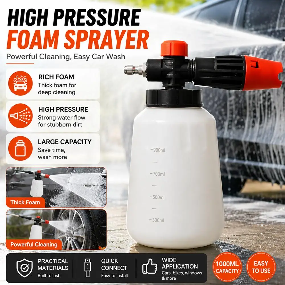 High-pressure Cleaning Spray Bottle Releasee Quick Release Snowflake Foam Blaster Dispenser Cleaning Pot Auto Cleaning Kit