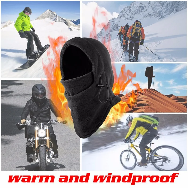 Warm Cap Winter Hat Polar Fleece Hood Casual Beanie Ski Snow Cap Snood Scarf Warmer Thermal For Women Men