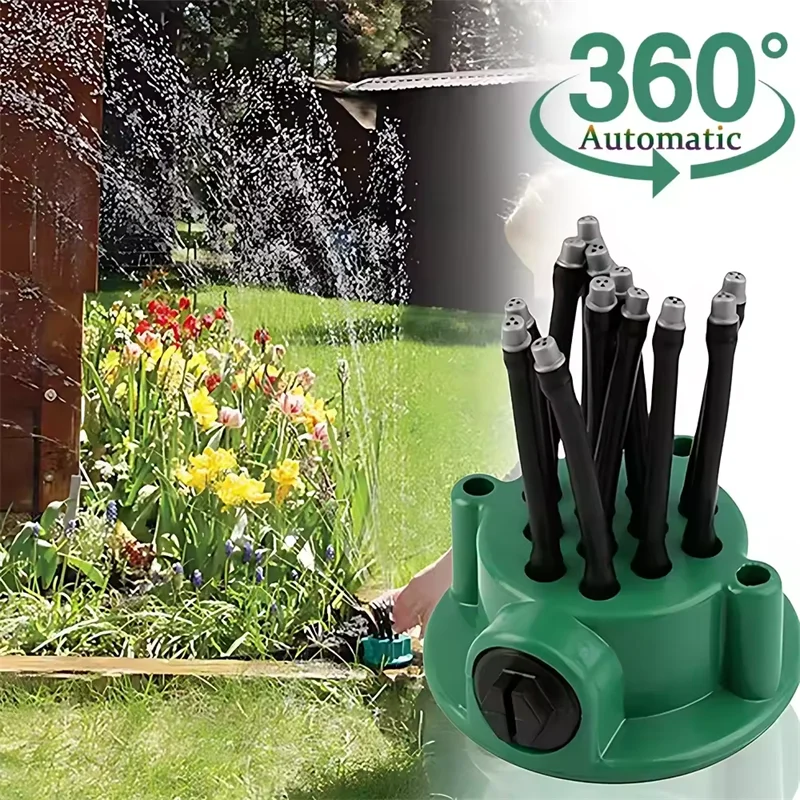 

360-degree Garden Automatic Multi-head Sprinkler Garden Lawn Plant Irrigation Tool Adjustable Angle Watering Nozzle