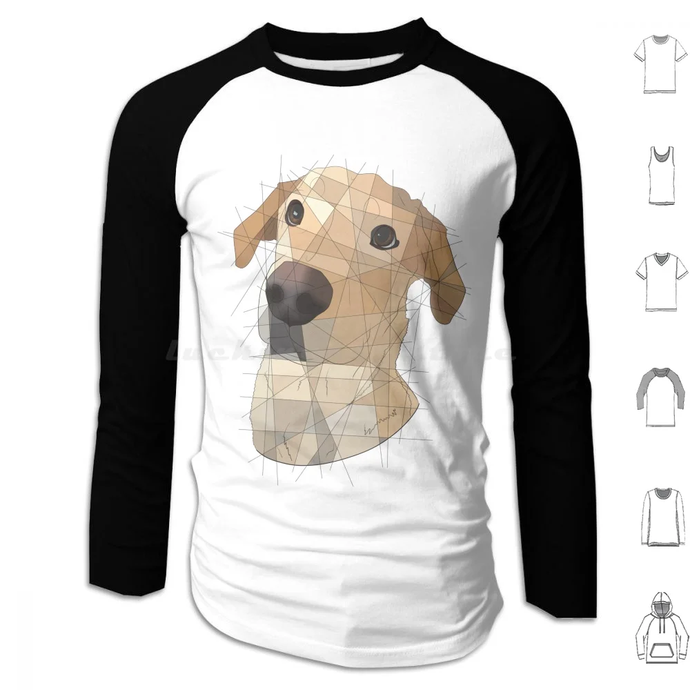 Yellow Lab Hoodie cotton Long Sleeve Yellow Lab Labrador Retriever Dog Dogs Puppy Puppies Canine Geometric Shapes