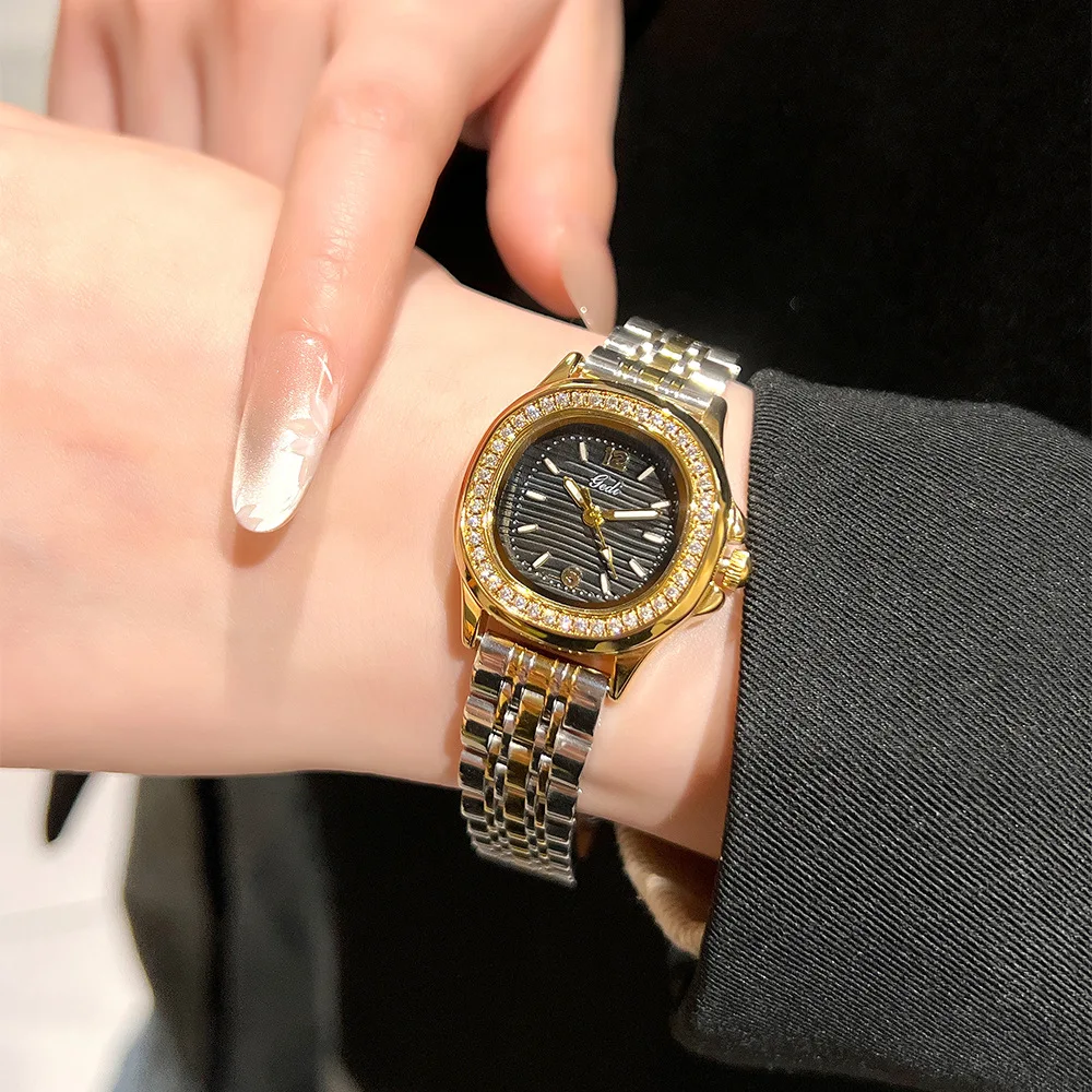 Ladies Watch Business Fashion Diamond studded Starry Sky Light Luxury Stainless Steel Waterproof Women Quartz Clock Wristwatches