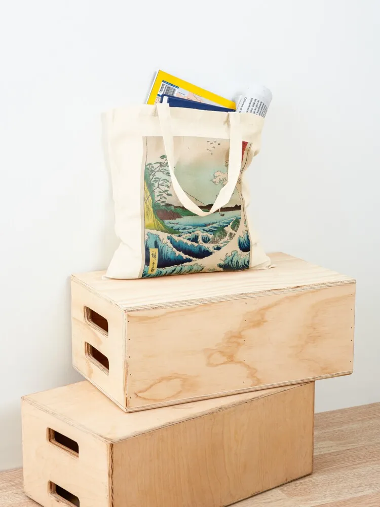Hiroshige, Utagawa (1797-1858) - Mount Fuji and waves - Japanese woodblock print Tote Bag
