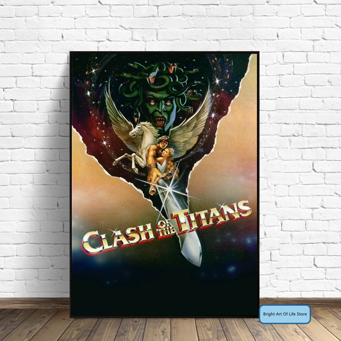 

Clash of the Titans (1981) Movie Poster Cover Photo Canvas Print Wall Art Home Decor (Unframed)