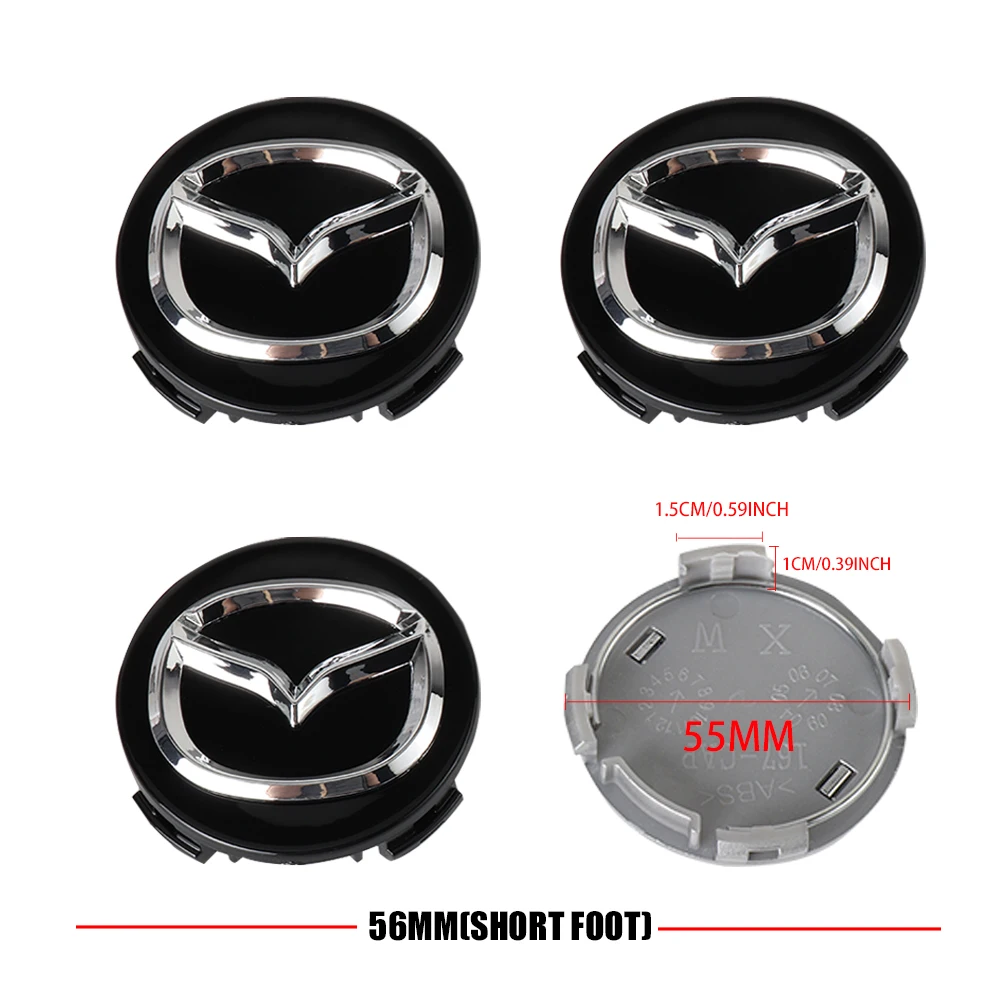 Car Hub Cap Dust Cover Badge Wheel Hub 56mm Accessories For Mazda 3 CX5 6 2 CX3 SPEED Athena Axela MS CX30 bk RX8 CX6 MX5 CX-9