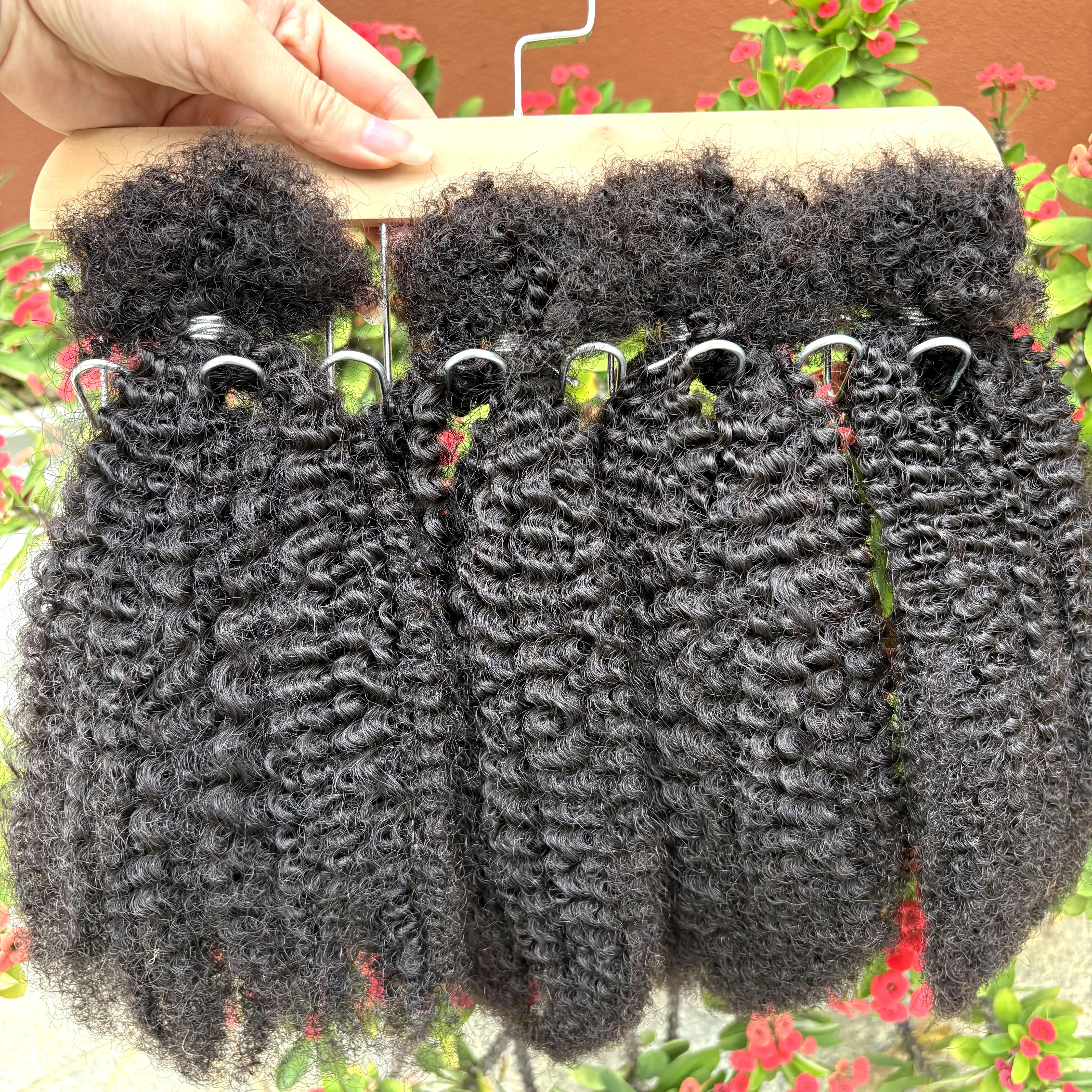 الملونة 30 جرام/الحزمة 16 بوصة 4C الأفرو غريب مجعد الشعر البشري السائبة تمديد لا لحمة ل مايكرو Locs/التقلبات/الضفائر/إصلاح Locs #6