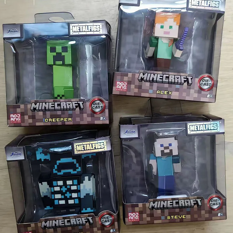 Figuras de acción de Jada Minecraft, Steve Warden, Alex Oreepe, modelo de Metal de 2,5 pulgadas, adornos, colección de juguetes, regalos sorpresa para niños y niñas