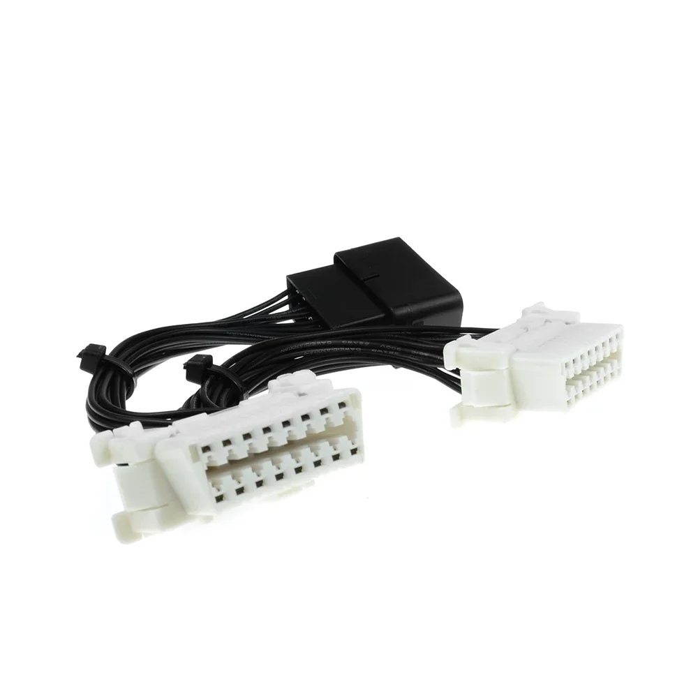 High Quality 2 Female Port 16 Pin OBD2 OBDii OBD 2 Splitter Extension Cable for Toyota/Kia Etc Male To Two Female Y Connector