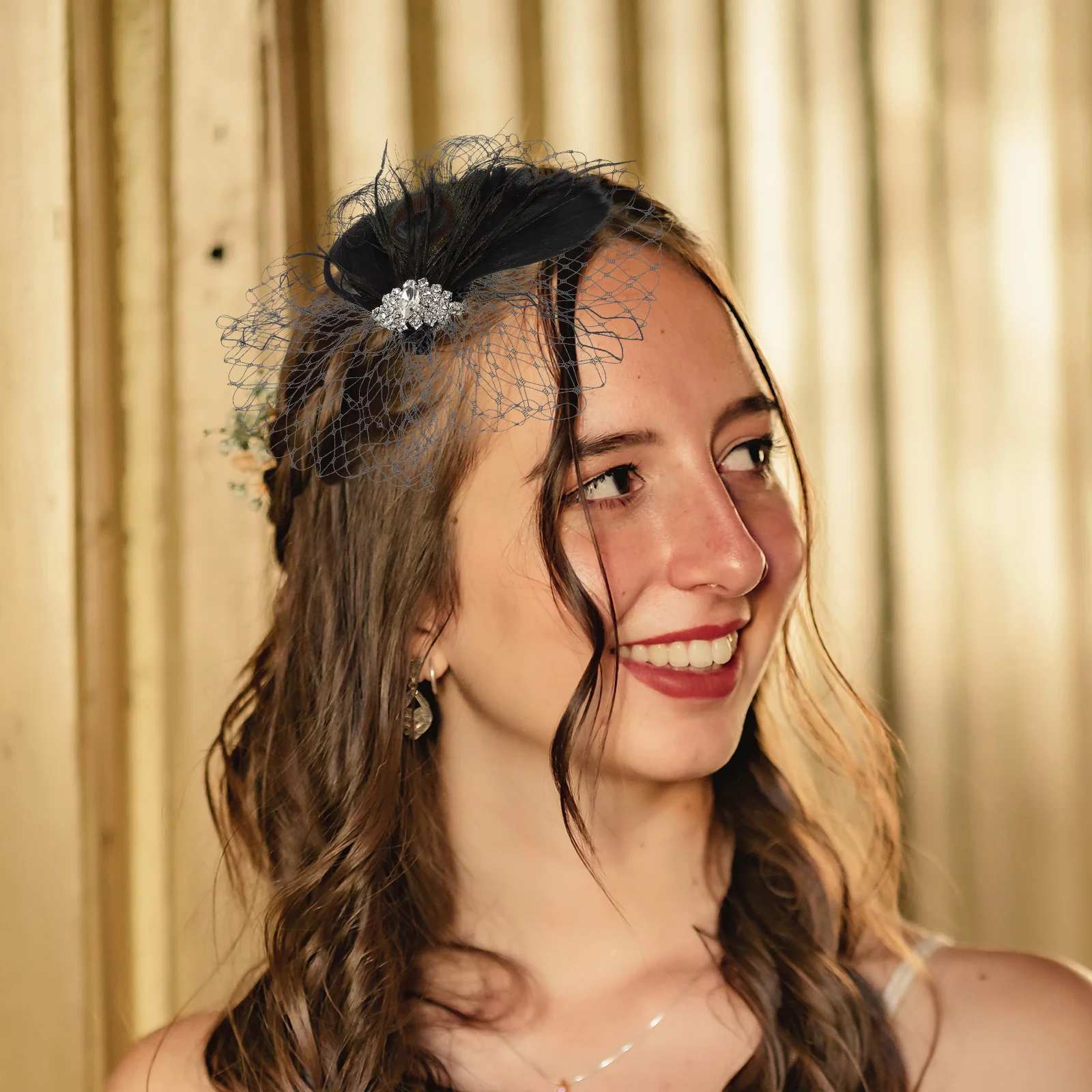 

Wedding Barrette Bridal Hair Accessories for Women Fascinators Veil Headpiece Decoration Bride Clips