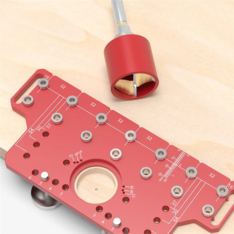 

AB46-2In1 Door Handle Shelf Pin Drilling Guide Jig Woodworking Hinge Drilling Locator Hinged Cabinet Door Hole Puncher Jig