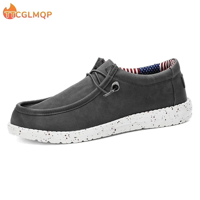 Plus Size 40-48 Men's Casual Shoes Flat Outdoor Mens Sneakers Lightweight Boat Shoes Driving Loafers Breathable Men Canvas Shoes