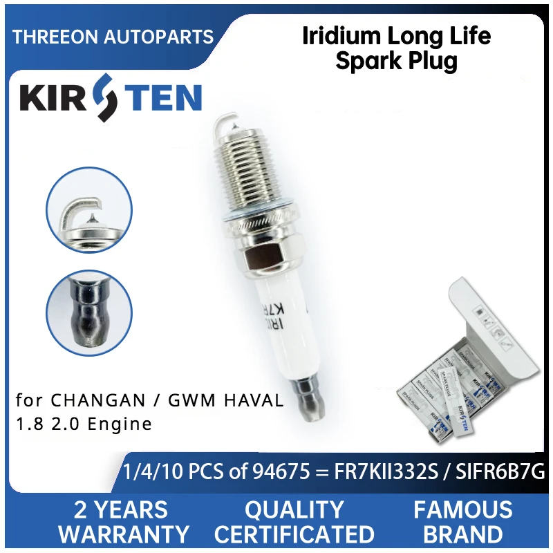 KIRSTEN Iridium Spark Plug for CHANGAN CS75 CS85 CS95 2017- HAVAL F7 H6 2.0T 2017- SIFR6B7G 3707100WEC01 3707100-EG01T KSP94675