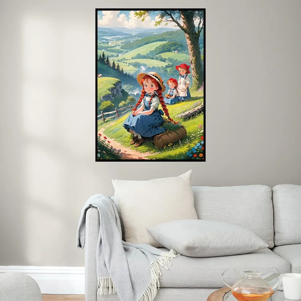 Cartoon Anne of Green Gables Cute Poster Prints Wall Painting Bedroom Living Room Decoration Office Home