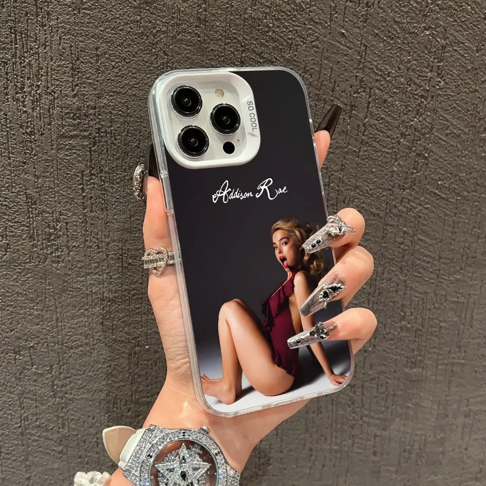 أديسون راي حافظة هاتف محمول آيفون 17 16 15 14 13 12 11 X XR XS 8 7 Air Pro Max Plus غطاء أبيض شفاف ملون #5