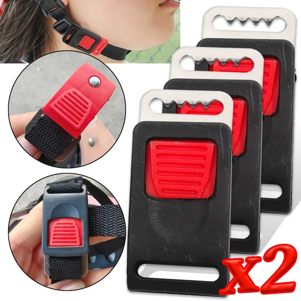 Motorcycle Helmet Chin Strap Buckle Clip Plastic/Metal Fastener Quick Release Mount Secure Connector Black Red Safety Accessory