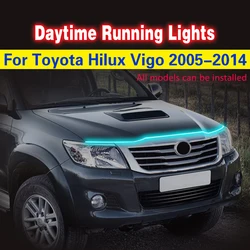 Led Car Hood Lights Strip Car Decorative Atmosphere Lamp DRL For Toyota Hilux Vigo 2005-2014 Auto Daytime Running Lights 12V