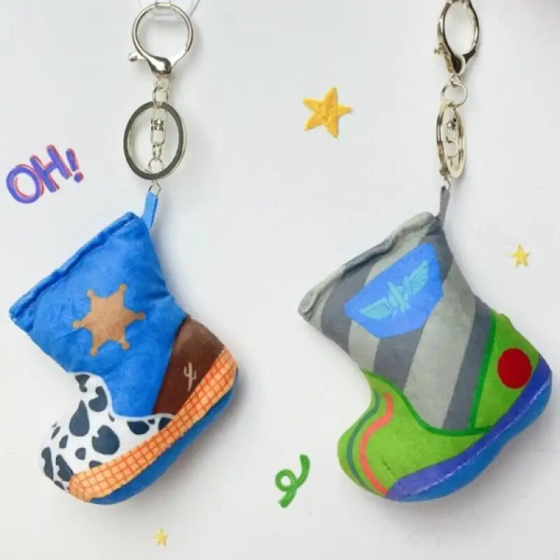 Disney Toy Story Woody Buzz Lightyear PP coton bottes porte-clés sac à dos portefeuille peluche pendentif dessin animé créatif fermeture éclair décoration