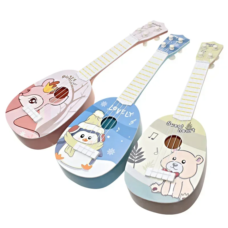 กีตาร์เด็กเครื่องดนตรี Ukulele ของเล่นดนตรีสําหรับทารกการเรียนรู้ของเล่นของเล่นเพื่อการศึกษาเด็กเด็กวัยหัดเดินเพลงเกม