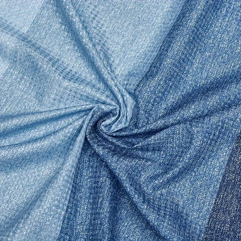 Waterproof Blue Striped Shower Curtain Liner Modern Bathroom Decor Curtain Set for Master Guest Bath
